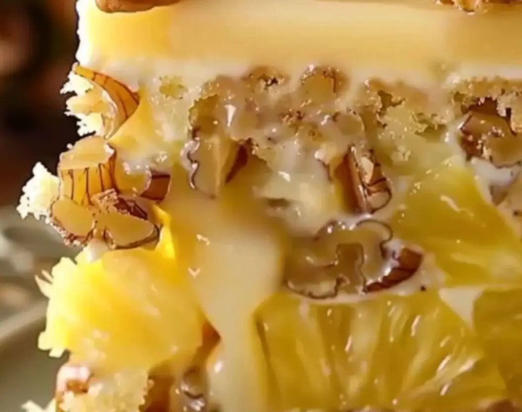 Pineapple Pecan Drip Cake