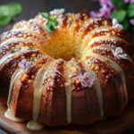 Bundt Cake with Glaze and Edible Flowers 3 Bundt Cake with Glaze and Edible Flowers
