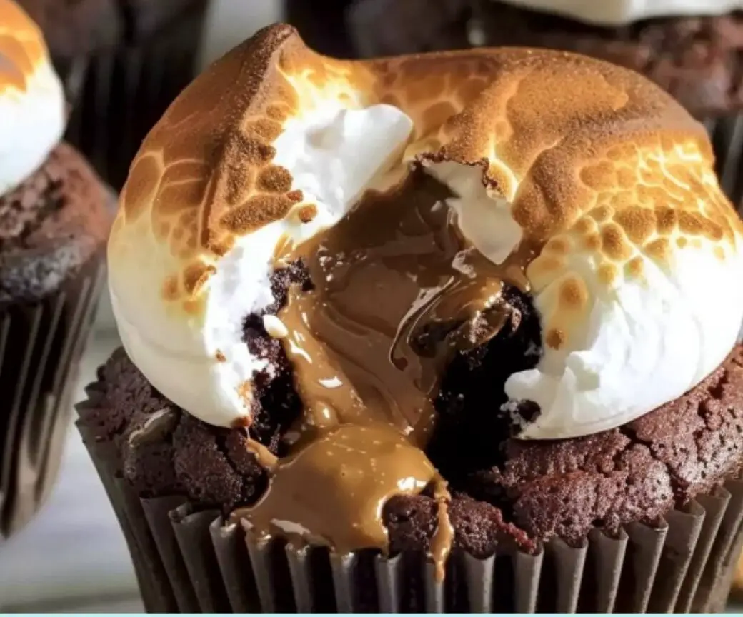 Gooey S’mores Chocolate Cupcakes