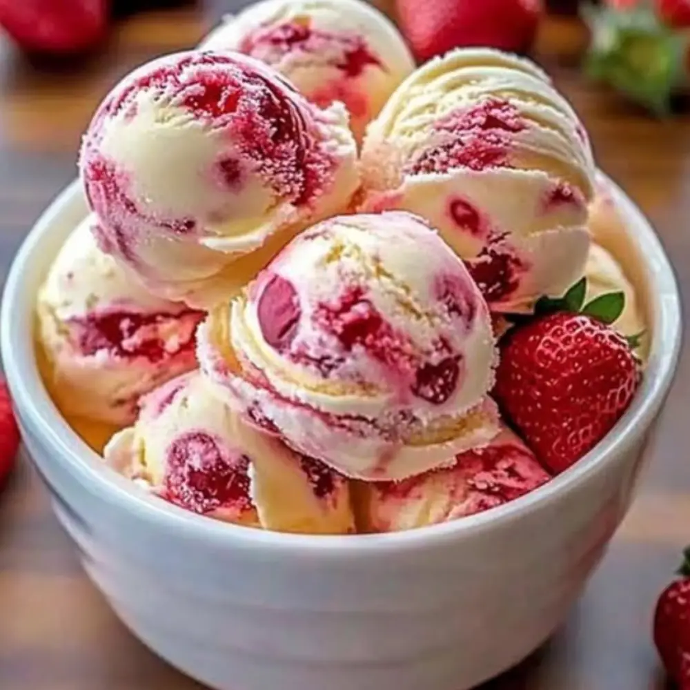 Strawberry Vanilla Bean Ice Cream