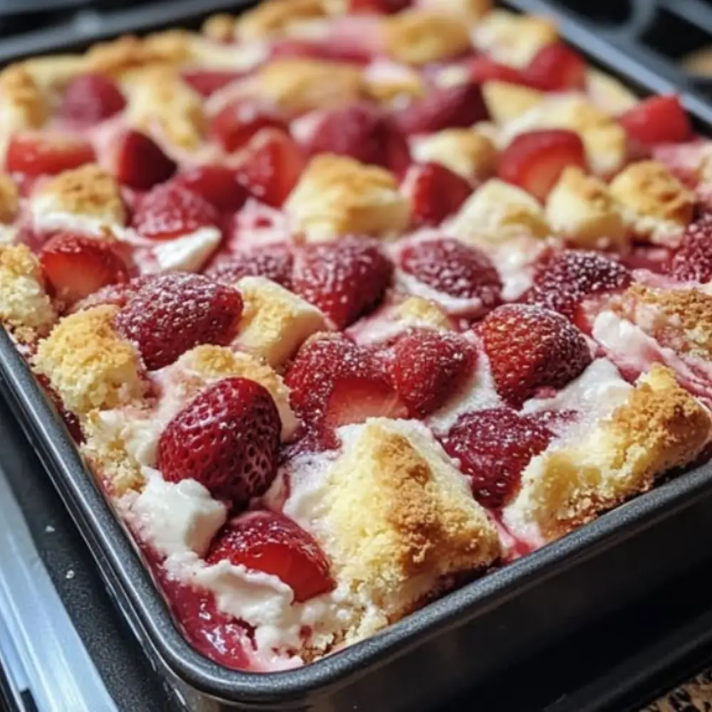 Strawberry Cheesecake Dump Cake