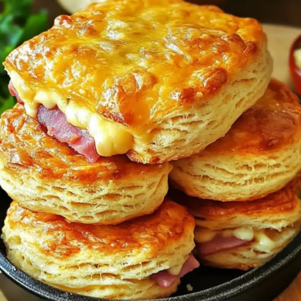 Ham and Cheese Butter Swim Biscuits