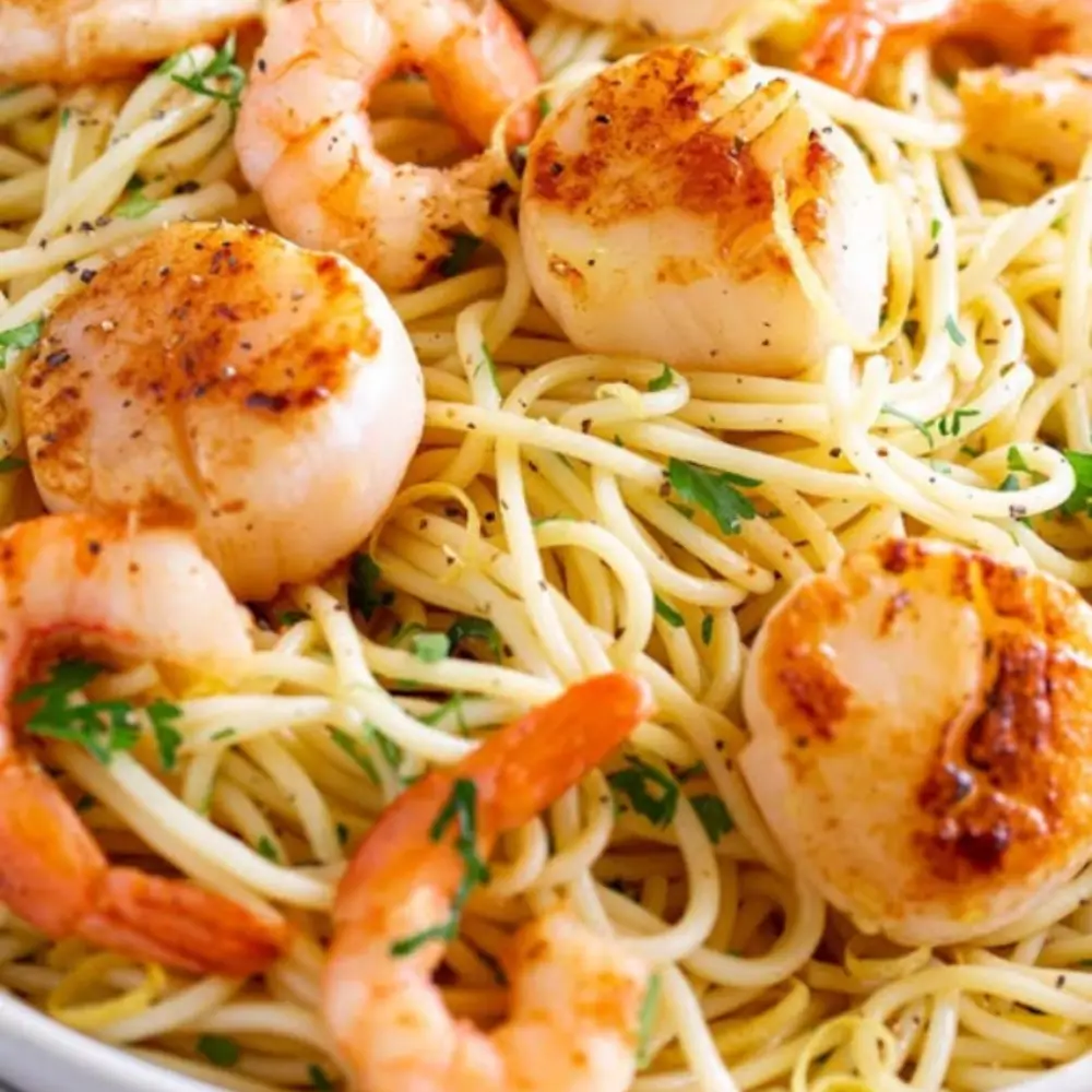 Seafood Pasta with Shrimp and Scallops