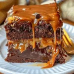 Gooey Chocolate Caramel Turtle Cake Bars