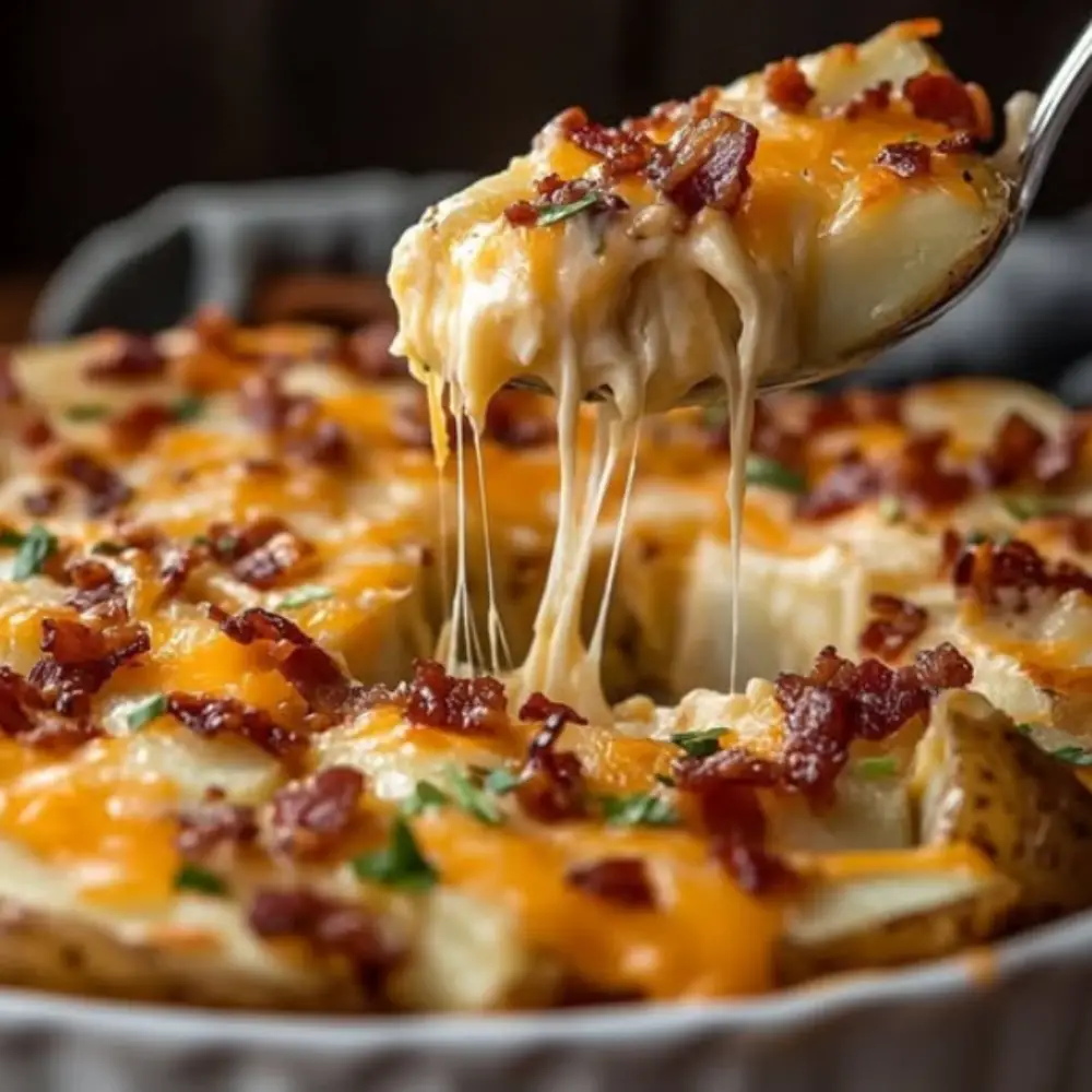 Creamy Cheddar and Bacon Mississippi Mud Potatoes