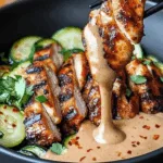 Thai Peanut Chicken Bowl with Charred Zucchini