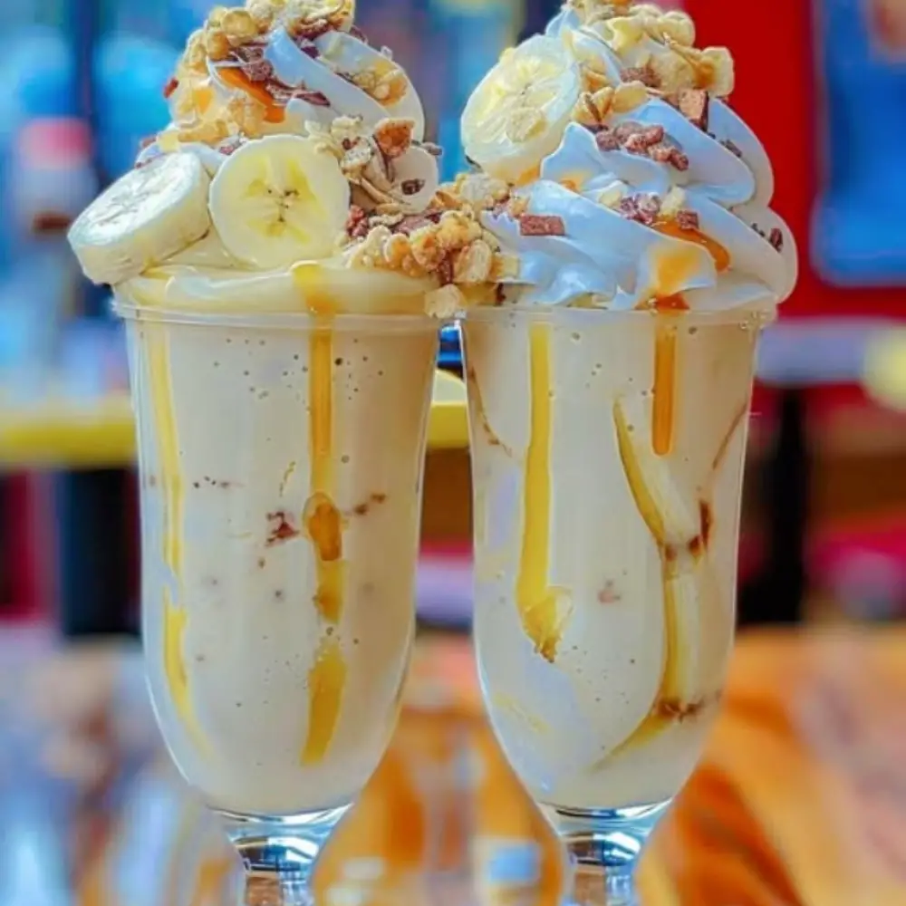 Ultimate Banana Split Milkshakes