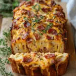 Cheddar Bacon Pizza Loaf with Layers of Melty Cheese 3 Cheddar Bacon Pizza Loaf with Layers of Melty Cheese