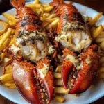 Grilled Lobster Tails with Crispy Fries & Creamy Sauce 3 Grilled Lobster Tails with Crispy Fries & Creamy Sauce