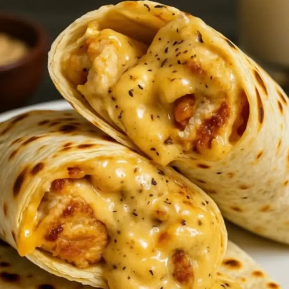 Cheesy Garlic Chicken Wraps