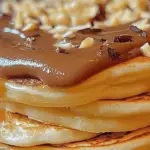 Fluffy Pancakes with Peanut Caramel Sauce 3 Fluffy Pancakes with Peanut Caramel Sauce