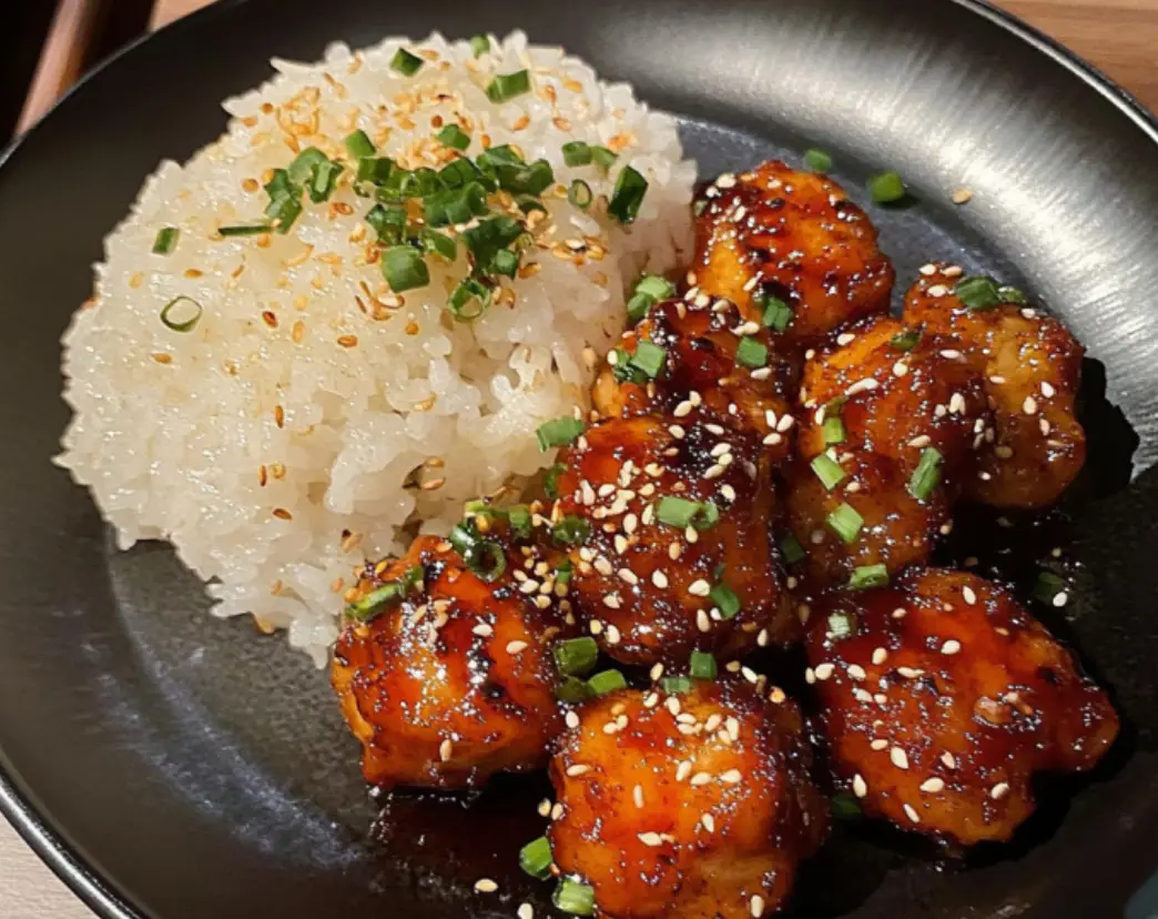 Teriyaki Chicken Bites with Garlic Rice
