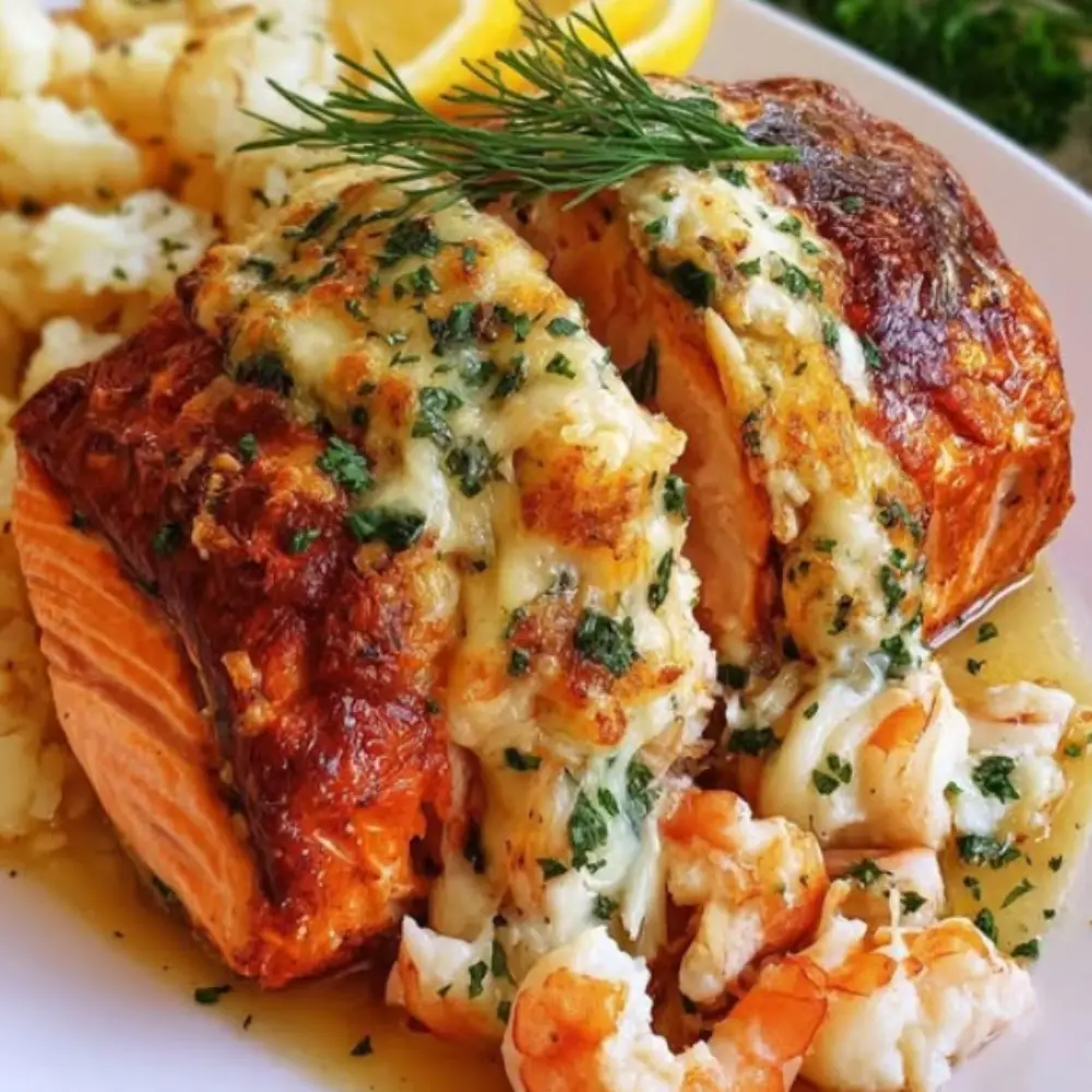 Crab & Shrimp Stuffed Salmon