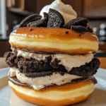 Oreo Cheesecake Stuffed Donut Burger