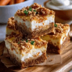 Carrot Cake Cheesecake Swirl Bars