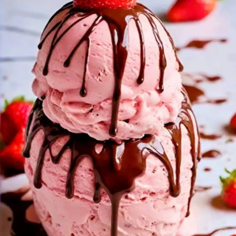 Chocolate Drizzle Strawberry Dream Ice Cream