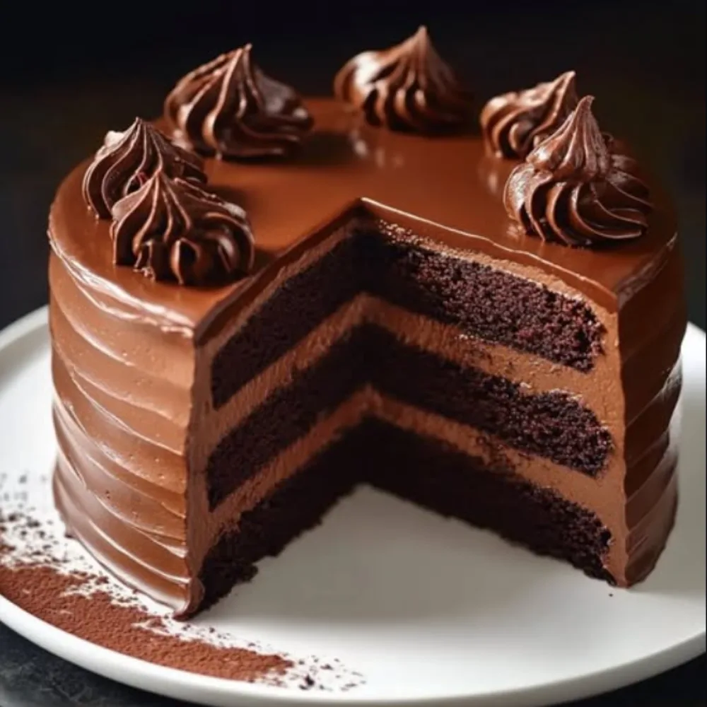 Chocolate Espresso Layer Cake with Whipped Ganache