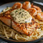 Creamy Salmon & Shrimp Pasta 3 Creamy Salmon & Shrimp Pasta