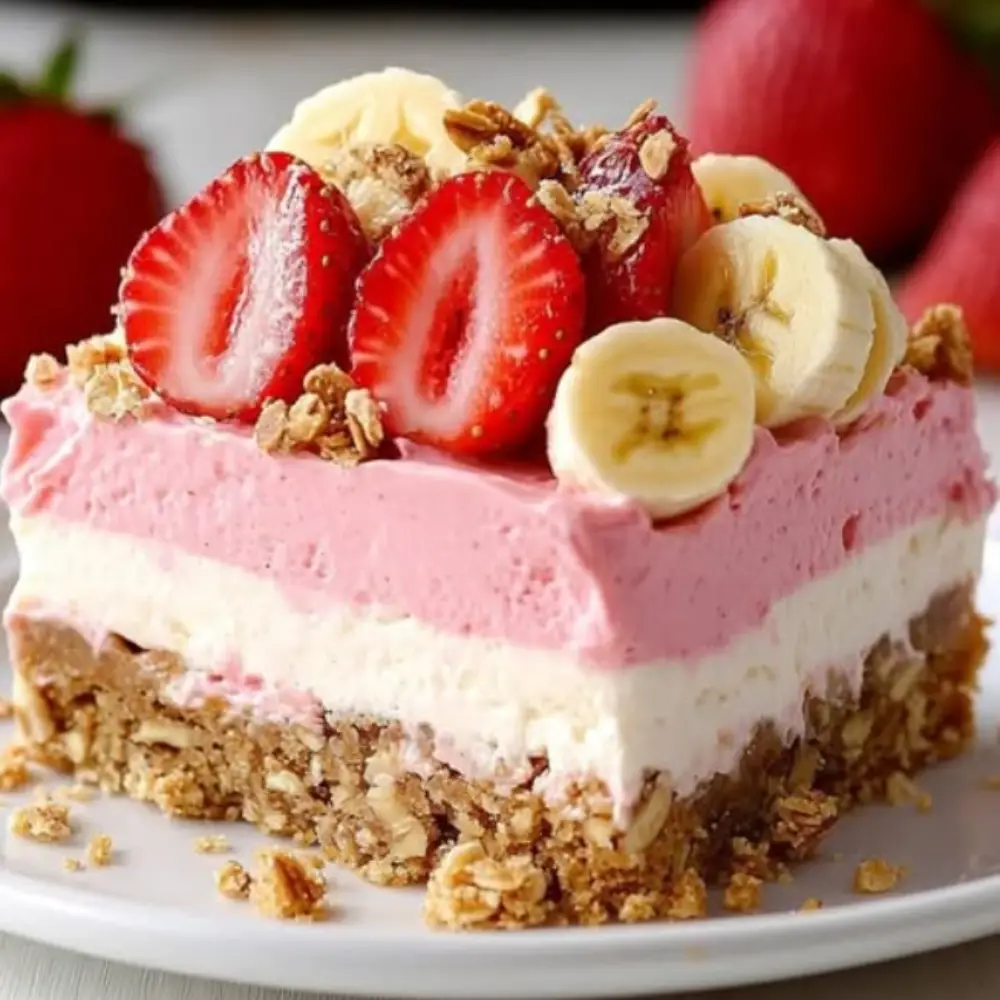 Strawberry Crunch & Banana Bliss Cheesecake