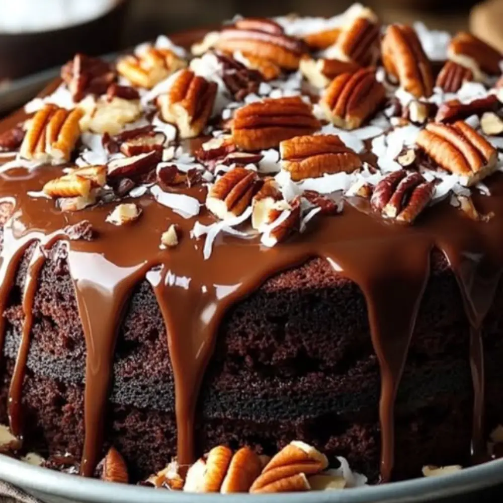 German Chocolate Poke Cake