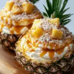 Pineapple Cream Boats with Caramel & Coconut 3 Pineapple Cream Boats with Caramel & Coconut