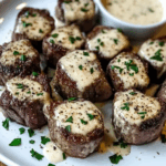 Tender Steak Bites in Garlic Butter with Velvety Parmesan Sauce