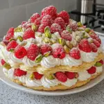 Pistachio & Raspberry Dacquoise 3 Pistachio & Raspberry Dacquoise