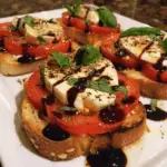 Caprese Bruschetta with Mozzarella, Tomato, Basil, and Balsamic Glaze 3 Caprese Bruschetta with Mozzarella, Tomato, Basil, and Balsamic Glaze
