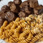 Garlic Butter Steak Bites with Cheesy One-Pan Pasta 3 Garlic Butter Steak Bites with Cheesy One-Pan Pasta