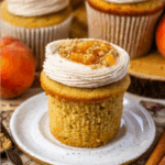 Peach Cupcakes with Spiced Buttercream and Streusel