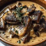 Tender Braised Short Ribs in a Rich Creamy Herb Sauce
