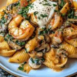 Creamy Spinach Mushroom Shrimp Shells 3 Creamy Spinach Mushroom Shrimp Shells