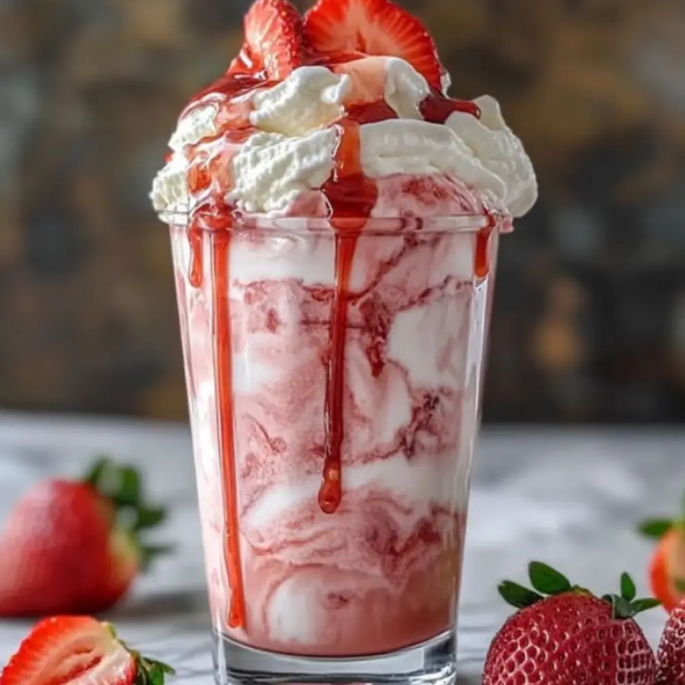 Strawberries & Cream Frappuccino (Homemade Café Style)