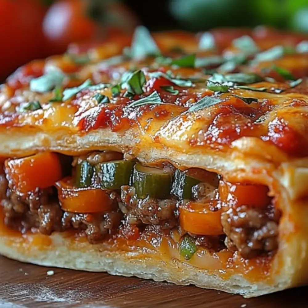 Cheesy Pizza Burger Pie