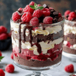 Raspberry Fudge Brownie Trifle