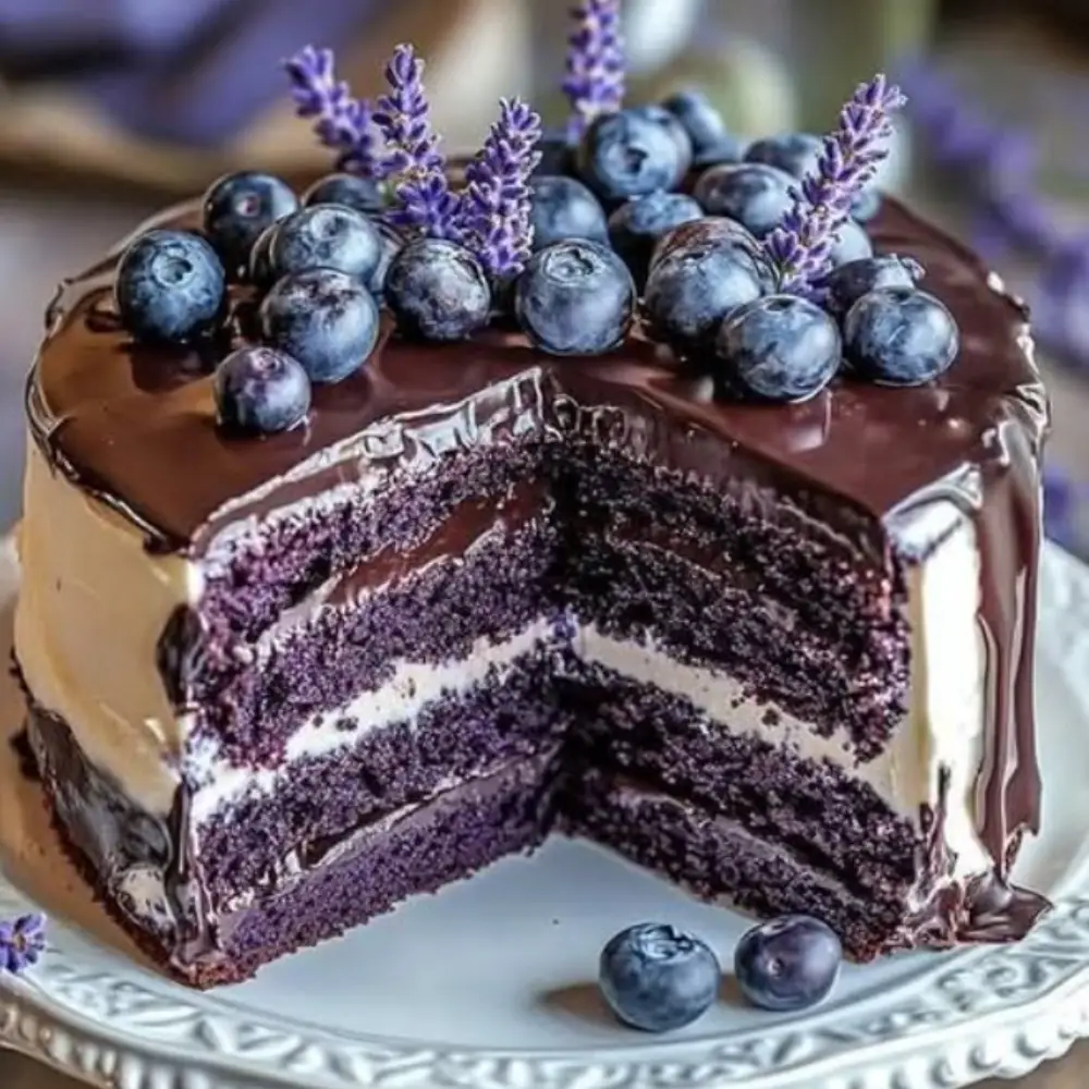 Blueberry Chocolate Lavender Cake