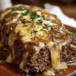 Savory French Onion Meatloaf with Gooey Swiss Cheese