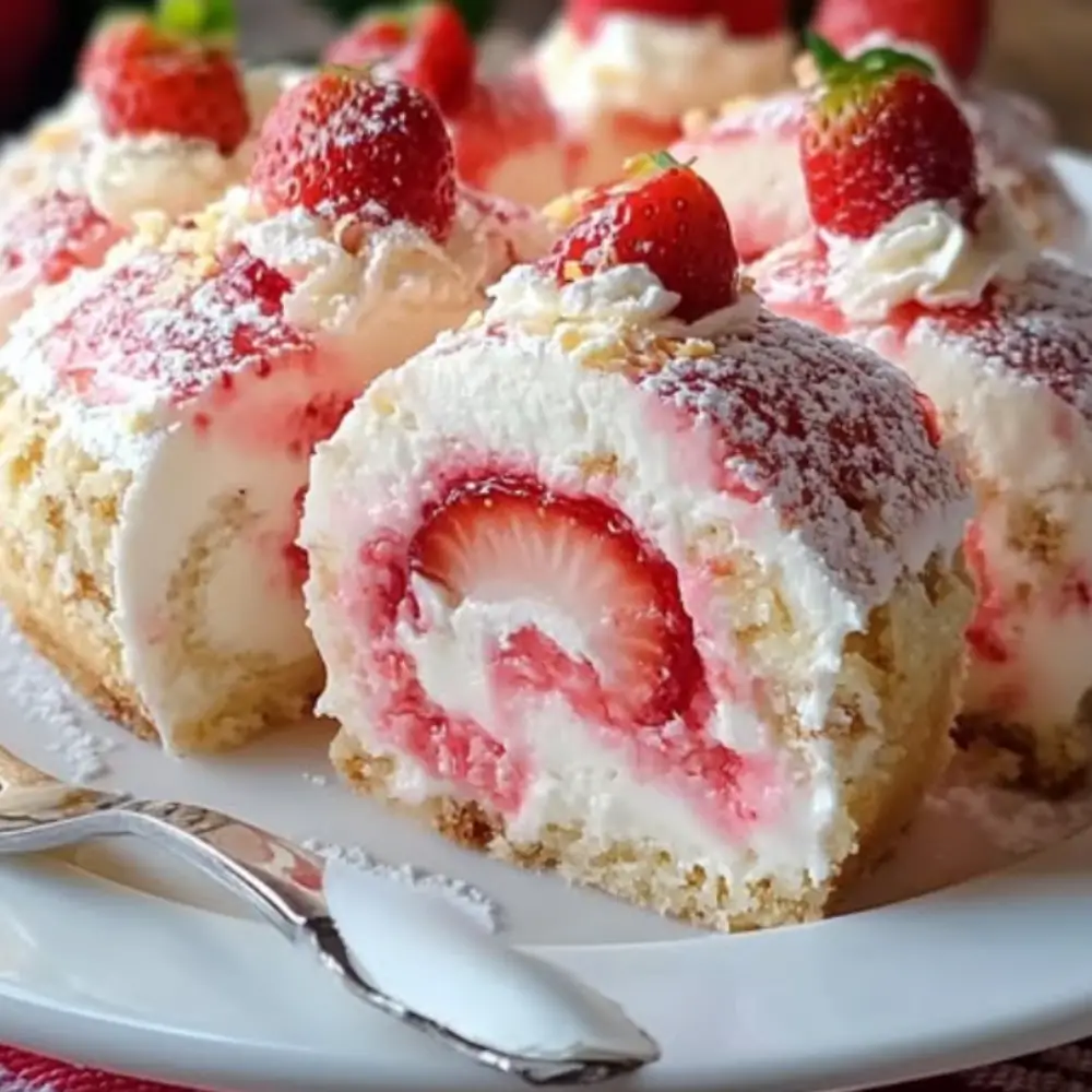 Strawberry Shortcake Cheesecake Rolls