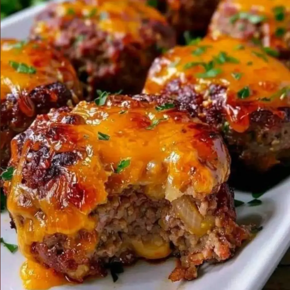 Cheesy Stuffed Meatloaf Bites