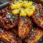 Sticky Brown Sugar Pineapple Glazed Chicken Wings