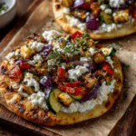 Flatbread with Roasted Veggies & Whipped Feta