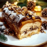 Peanut‑Caramel‑Vanilla Yule Log