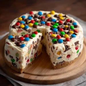 No-Bake M&M's Cookie Dough Cheesecake** Recipe