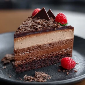 Decadent Triple-Layer Chocolate Mousse Cake Recipe