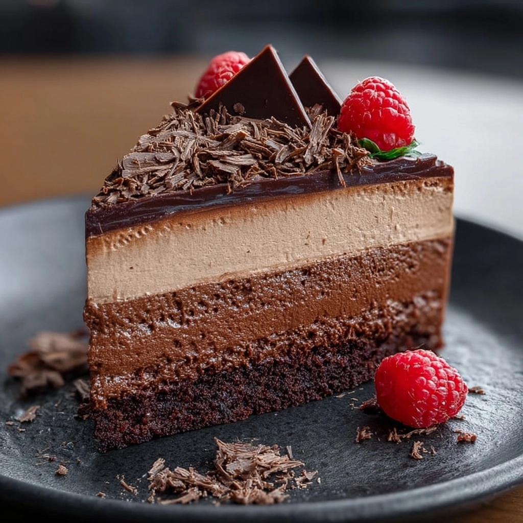 Decadent Triple-Layer Chocolate Mousse Cake Recipe