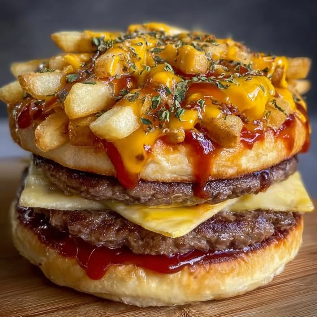 Classic Cheeseburger with Ketchup and Fries Recipe