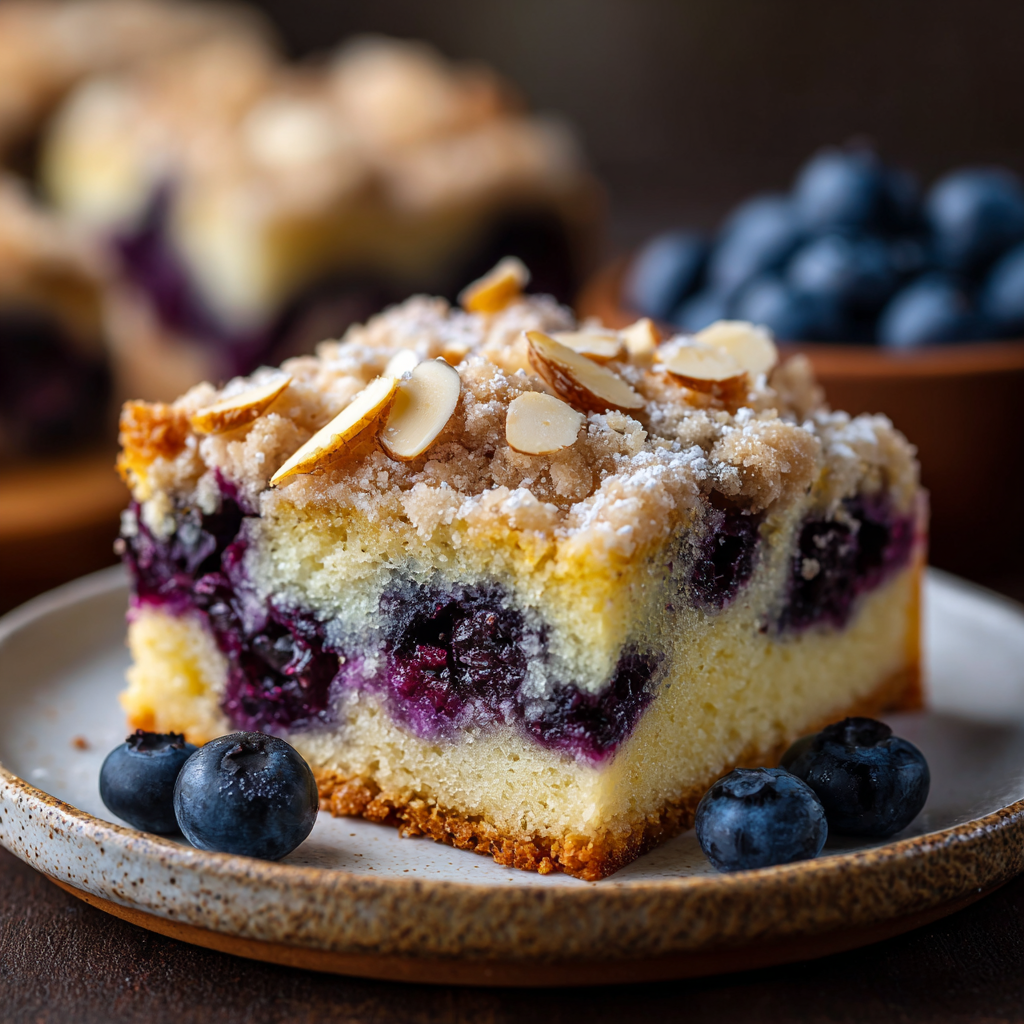 Blueberry Almond Crumble Coffee Cake Recipe - Recipe Image