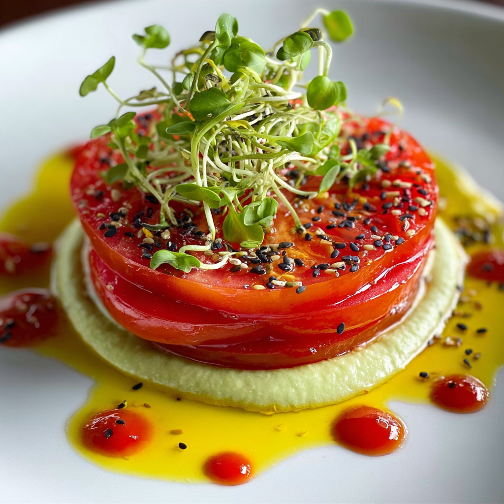 Garnish with microgreens, sesame seeds, and a light chili oil drizzle for visual drama and extra flavor Recipe