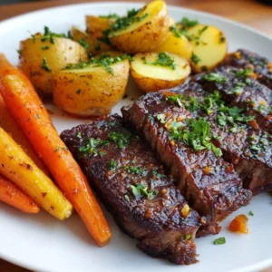 Pan-Seared Steak with Roasted Carrots and Potatoes Recipe