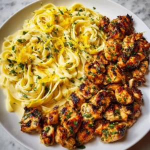 Lemon Garlic Butter Chicken Pasta with Parmesan Linguine Recipe